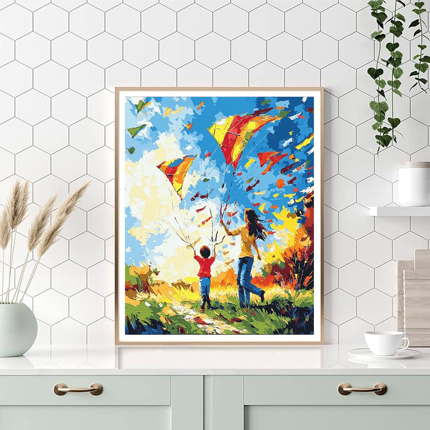 Kites Of Love Number Painting