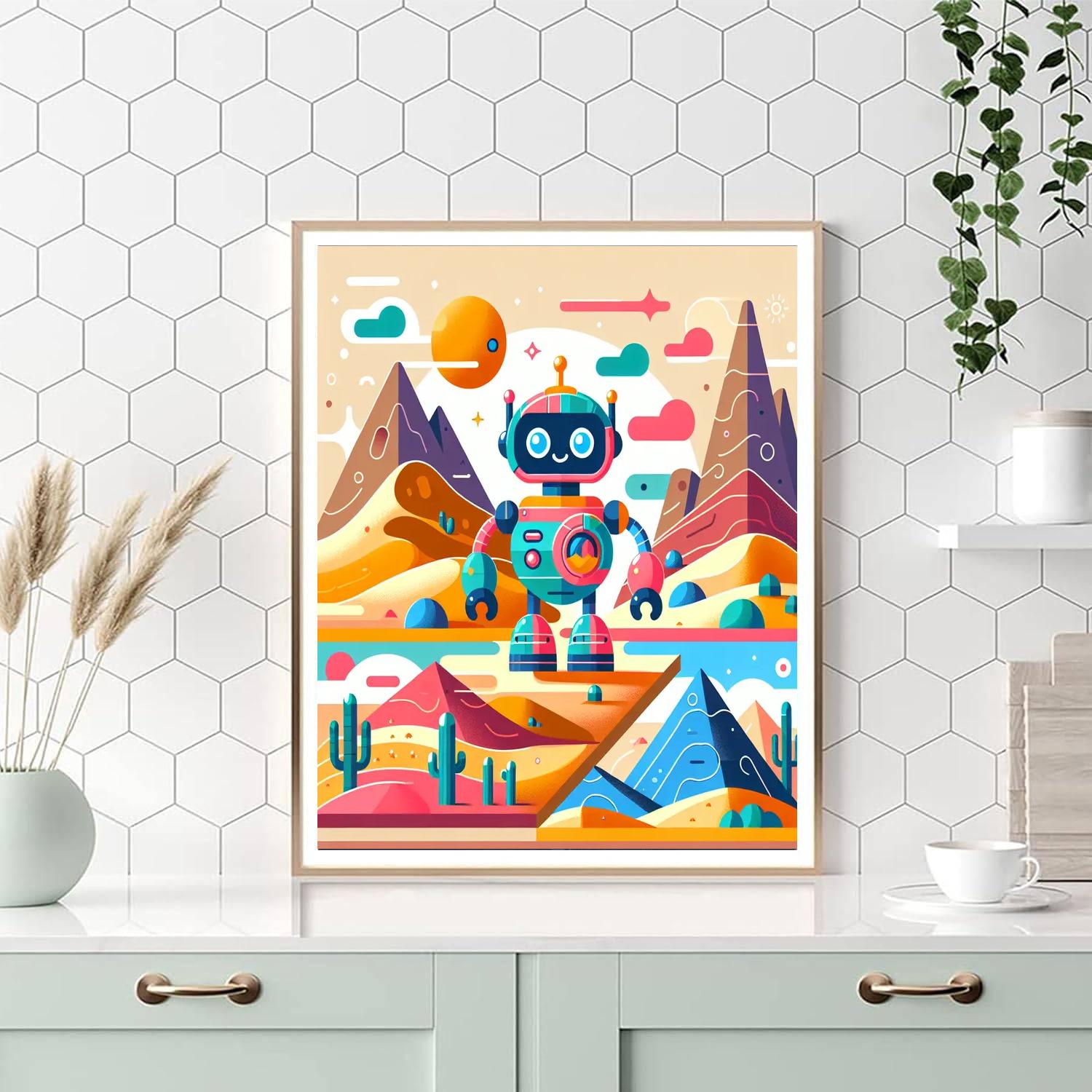 Robot's Adventure Quest DIY Paint By Numbers