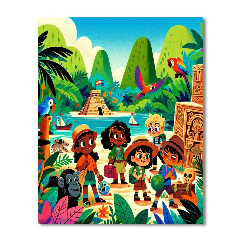 Mystery Island Treasure Hunt Paint By Numbers Art