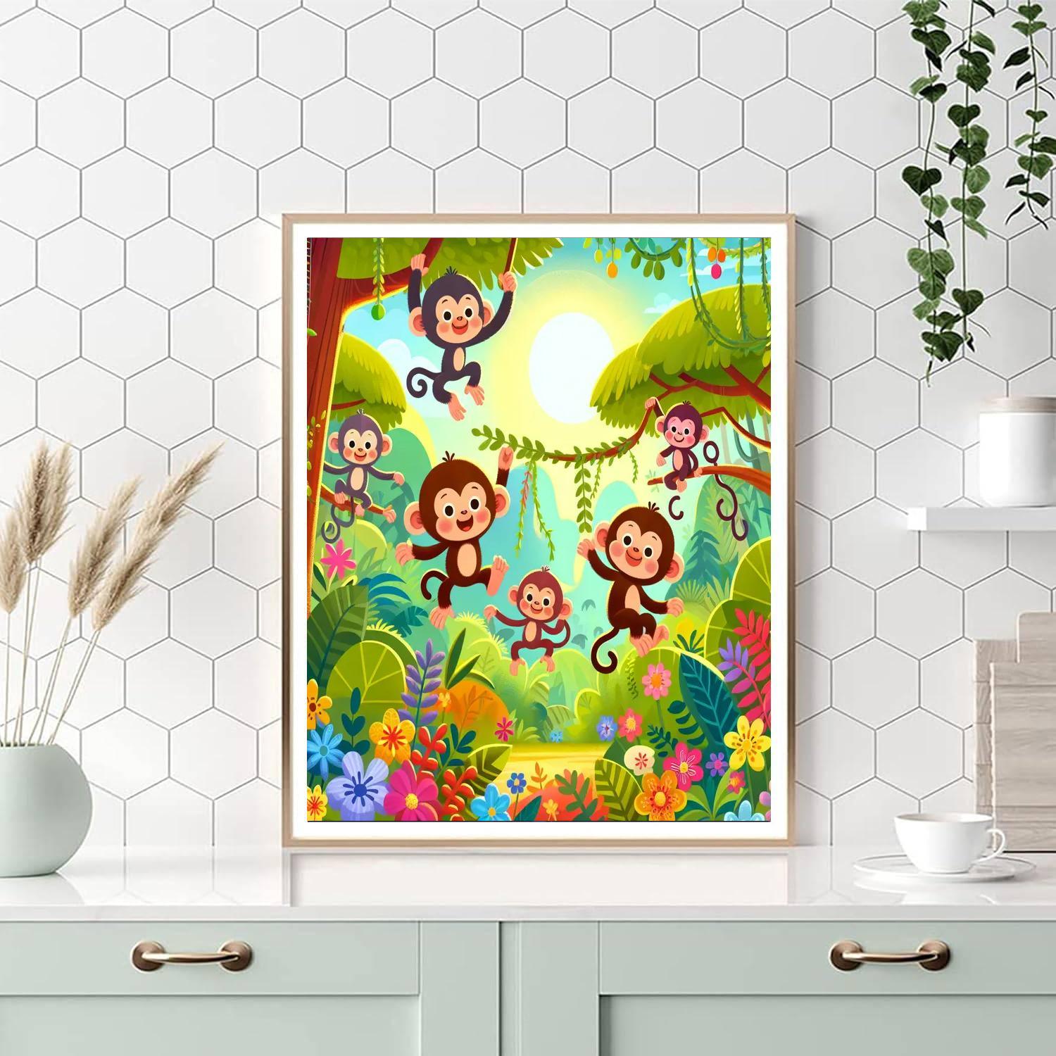 Curious Little Monkeys Paint By Number