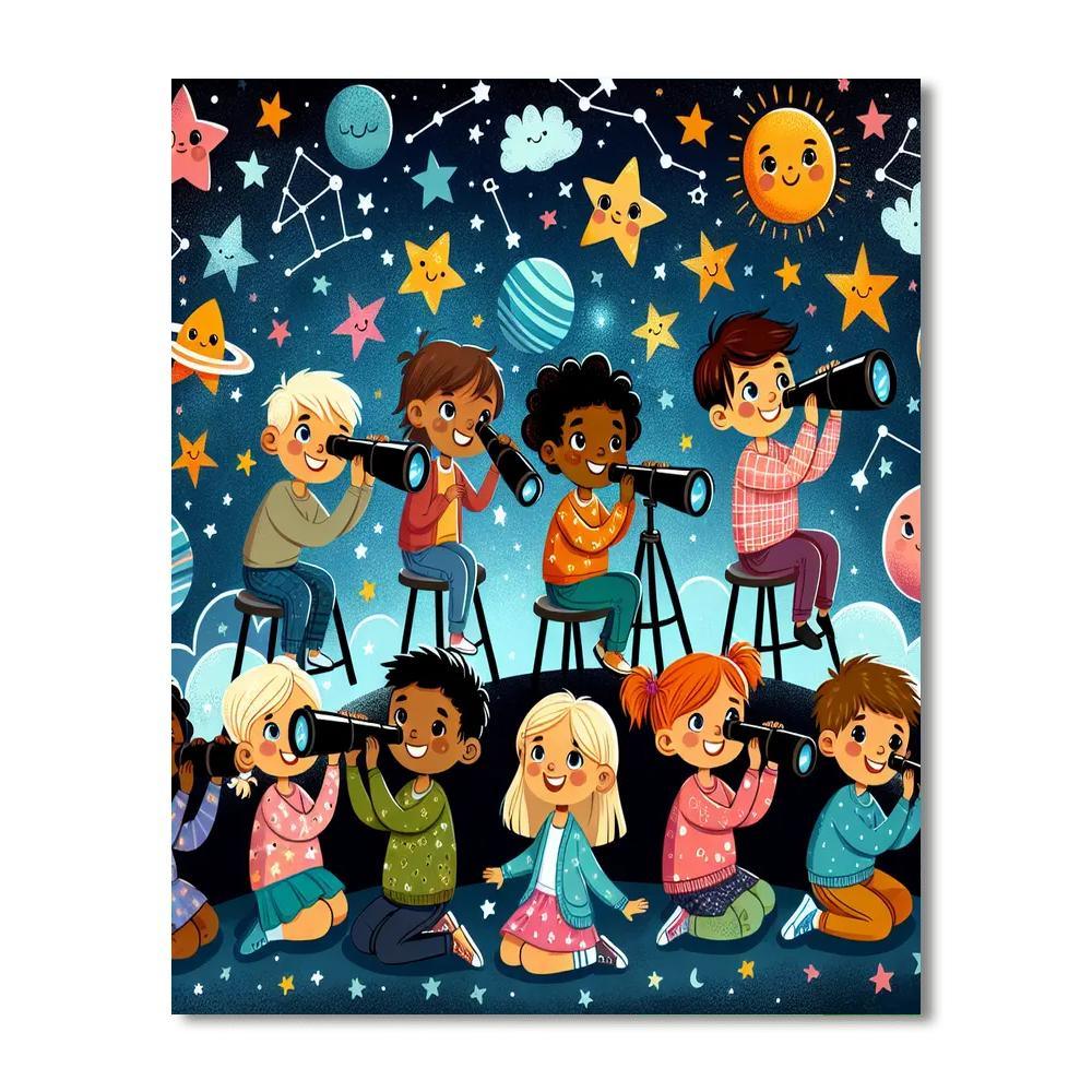Stargazer's Wonderland For Kids Numbered Painting Kits