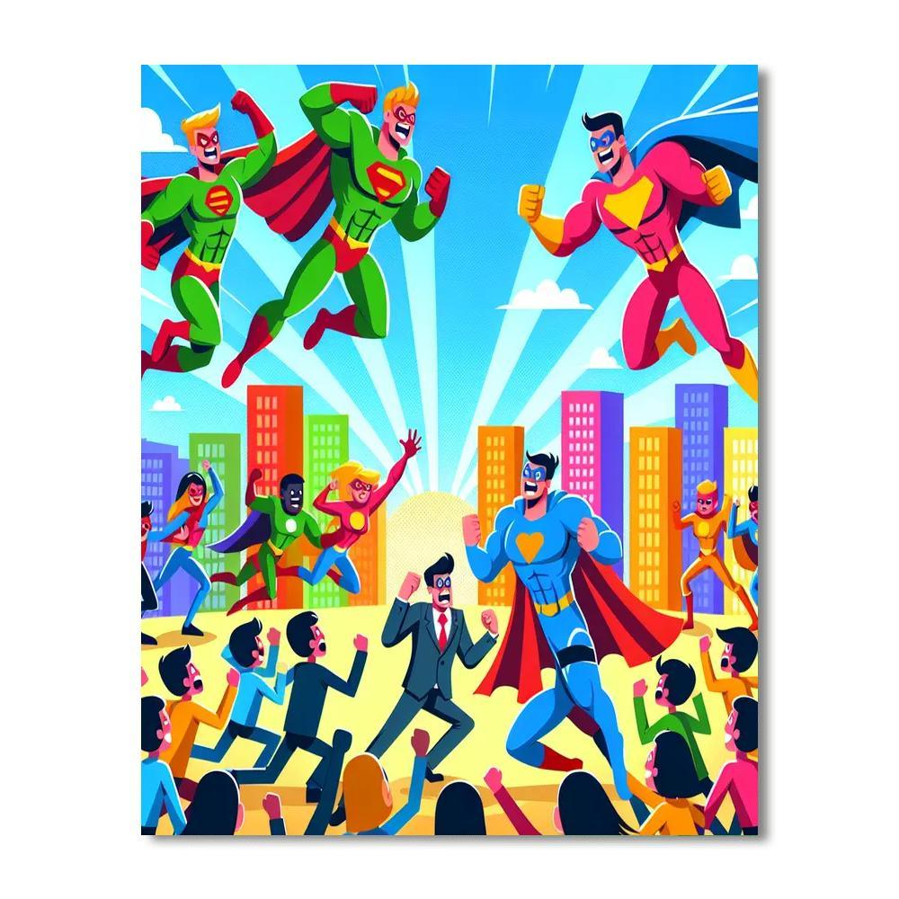 Superhero Adventures Await Painting By Numbers Kit