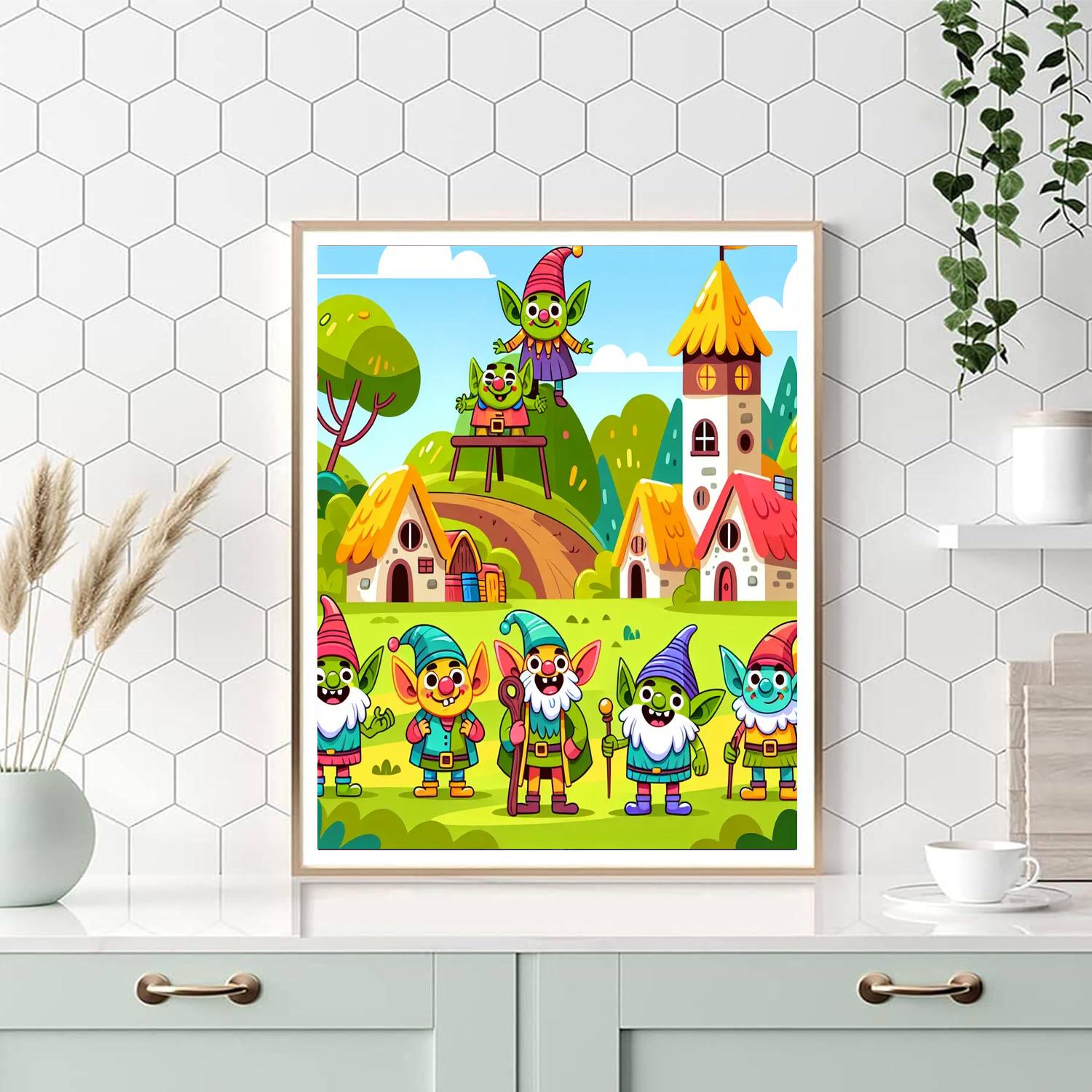 Giggly Goblin Village Painting Number Kit