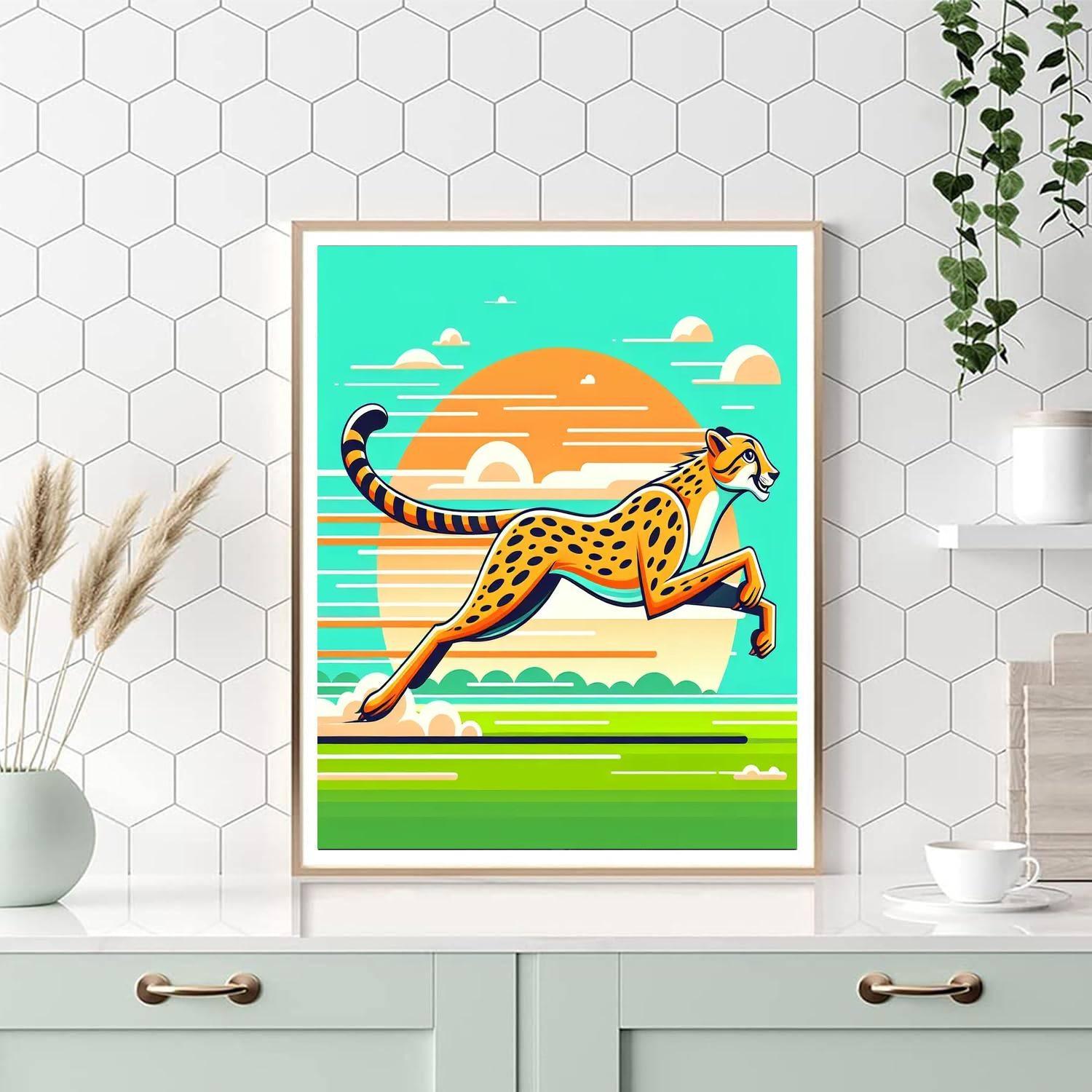 Sporty Cheetah Paint By Color