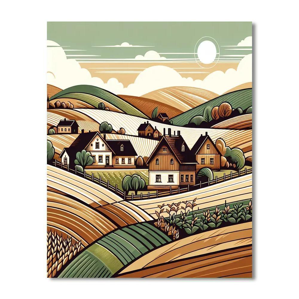 Rustic Countryside Journey Paint By Number