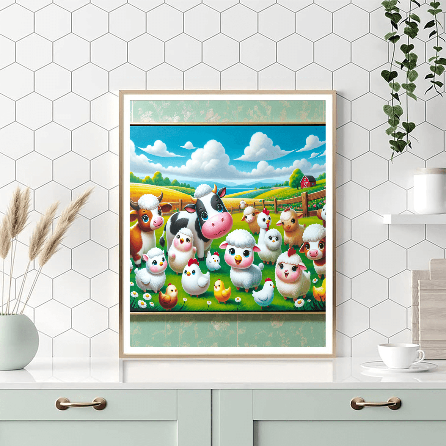 Charming Barnyard Animals Painting Number Kit