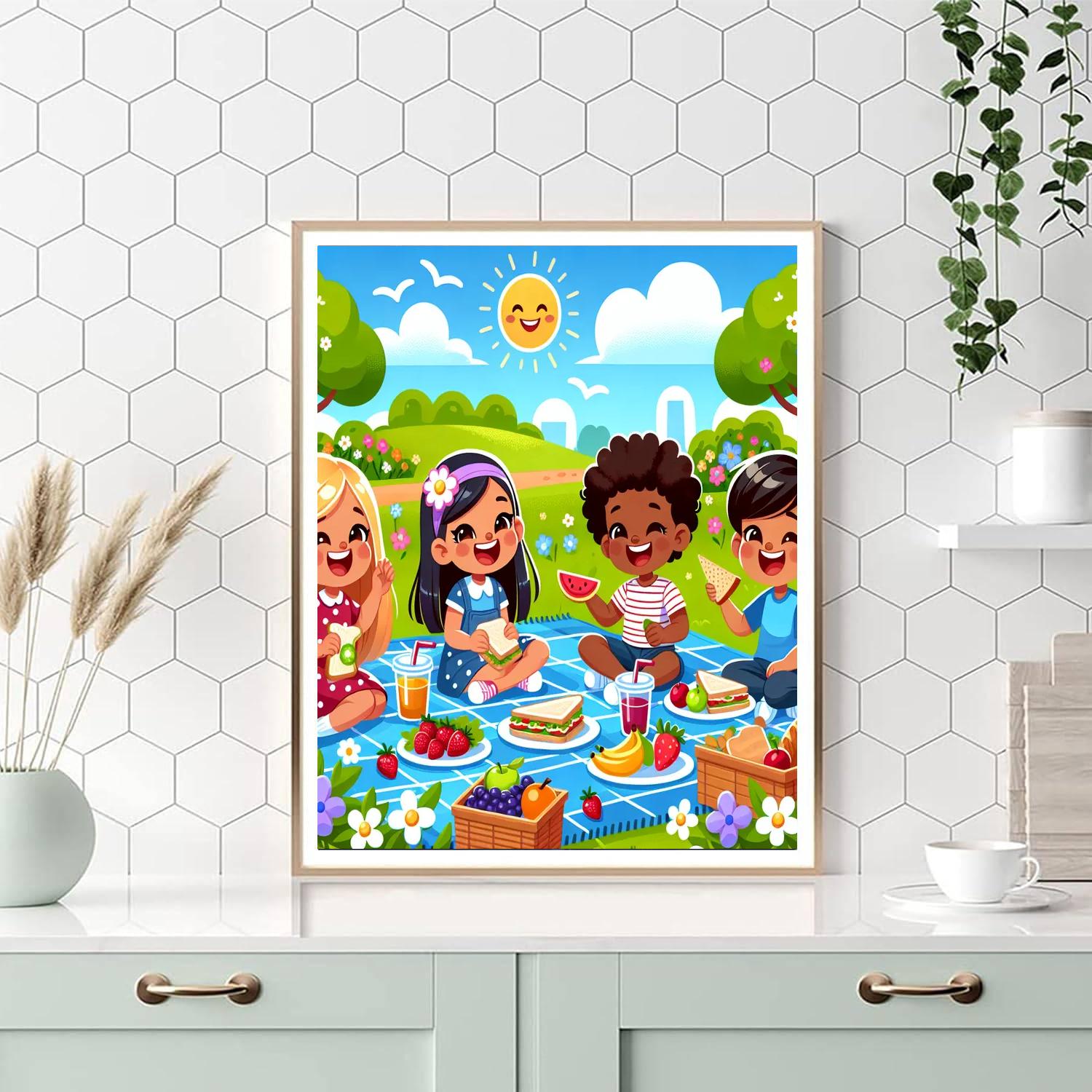 Outdoor Picnic Party Paint By Numbers Art