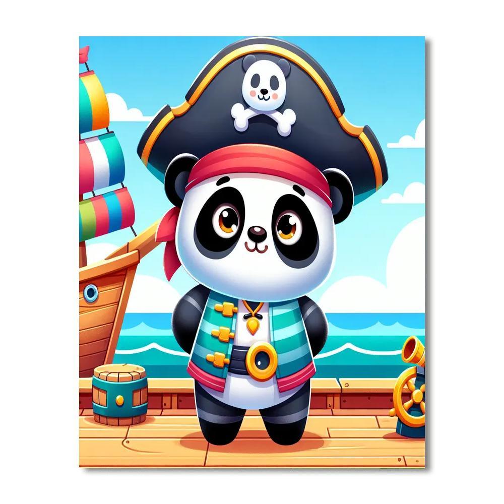 Pirate Panda's Treasure Quest DIY Paint By Numbers