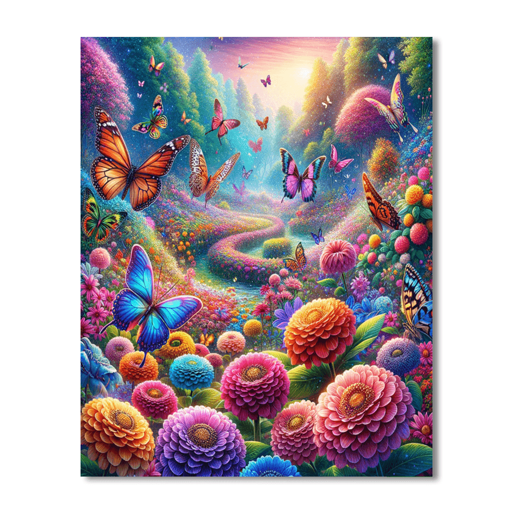 Exotic Butterfly Garden Paint By Number