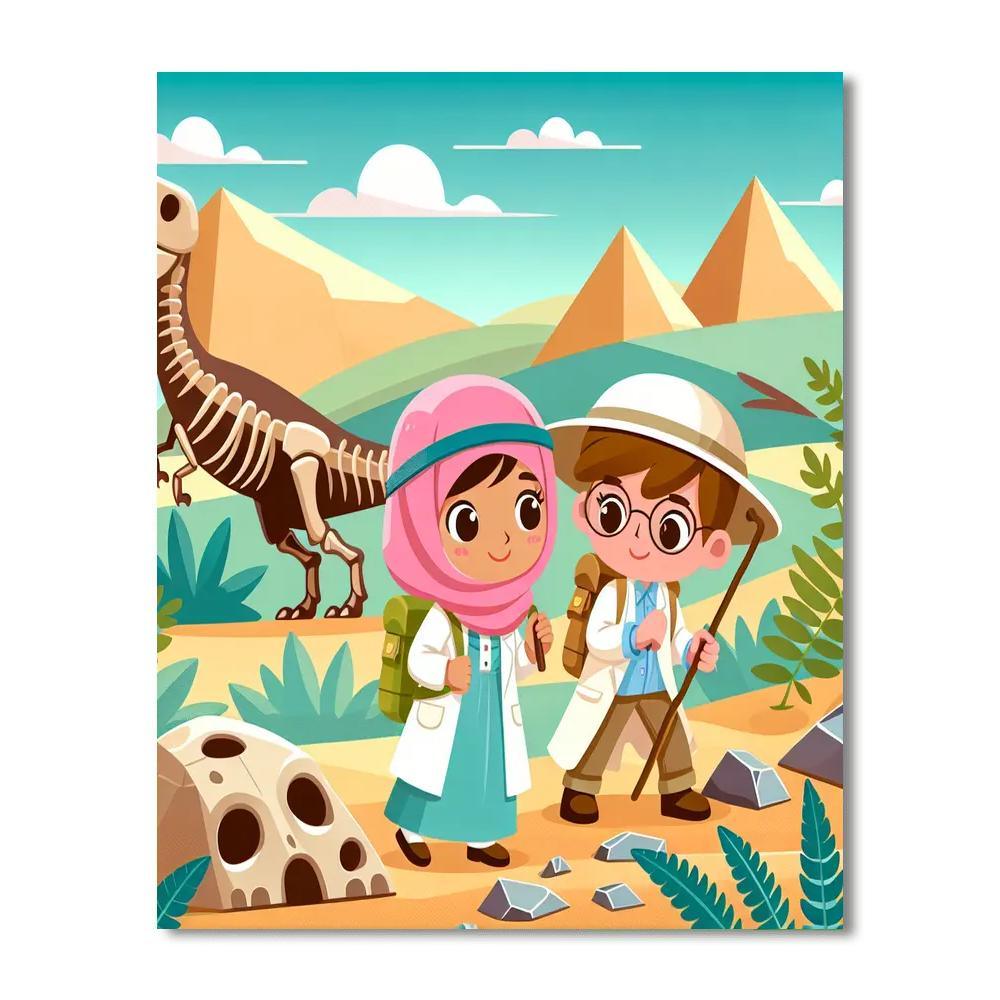 Adventurous Dinosaur Hunt Numbered Painting Kits