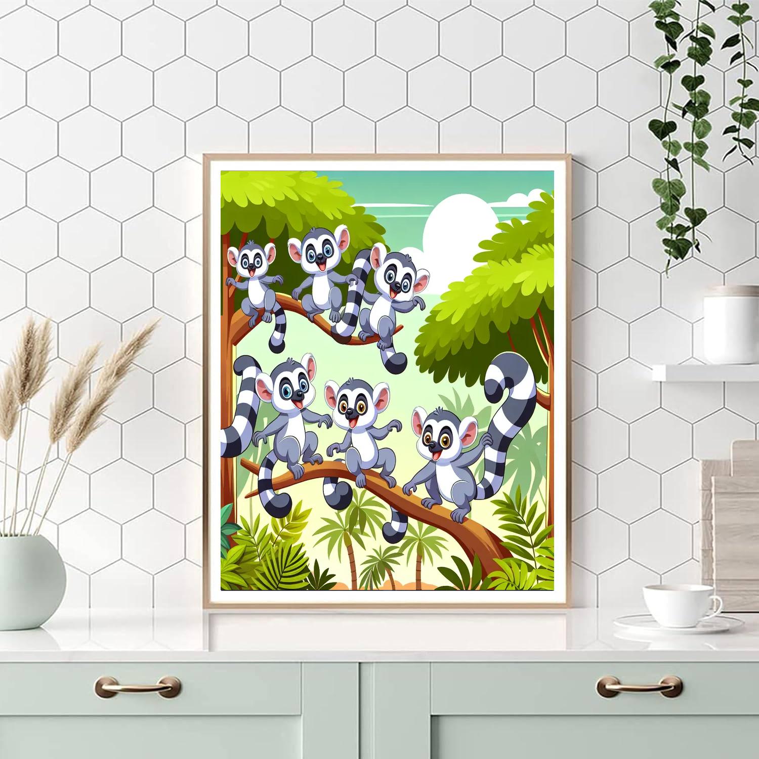 Laughing Lemurs Numbered Painting Kits