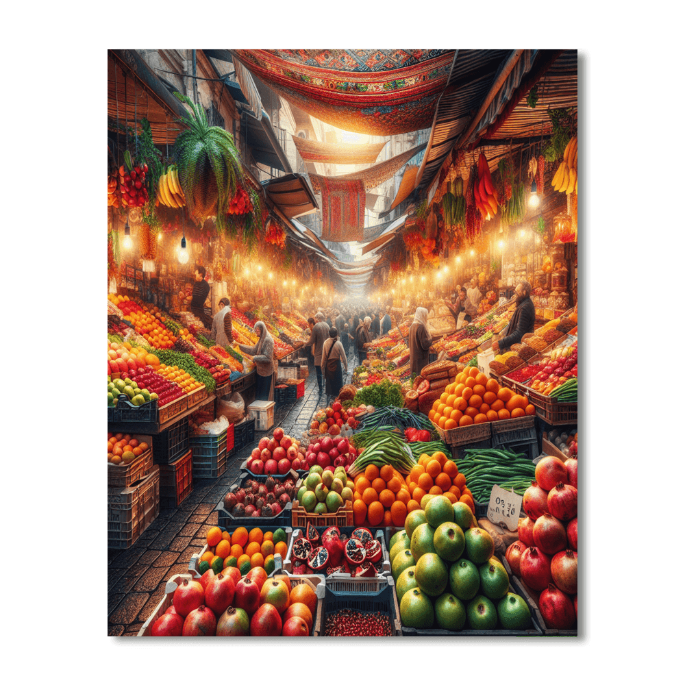 Festive Mediterranean Market DIY Paint By Numbers