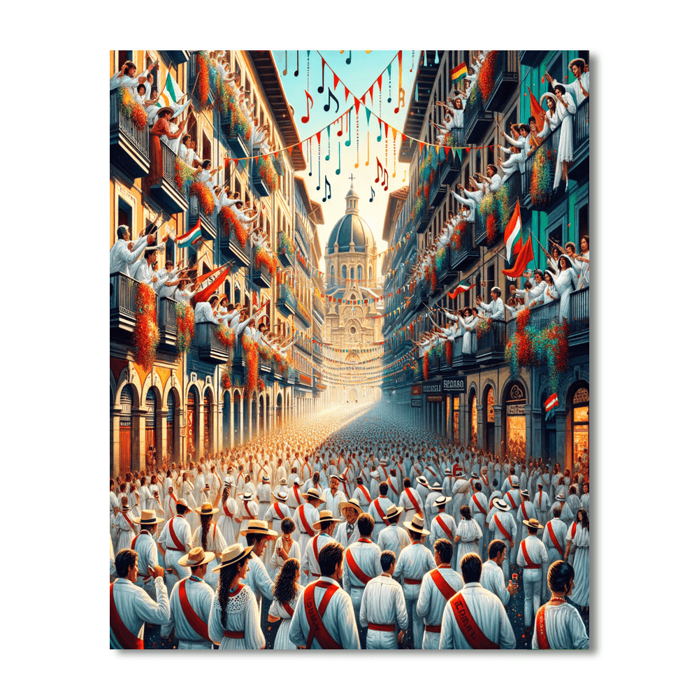 Fiesta De San Fermin - Pamplona Paint By Numbers