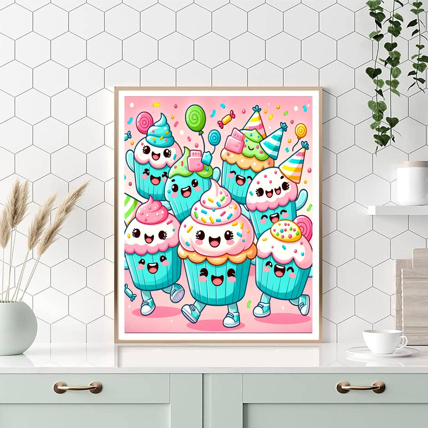 Dancing Cupcake Friends Painting By Numbers Kit