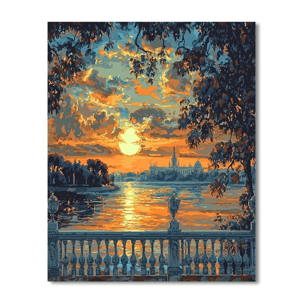 Sir Lawrence Alma-Tadema Inspired Radiant Sunset Harmony  Paint By Numbers