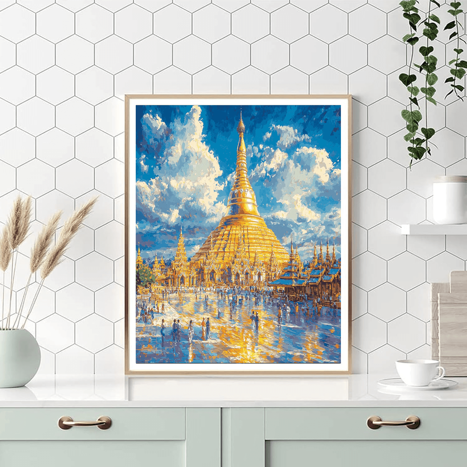 Shwedagon Pagoda - Myanmar Number Painting