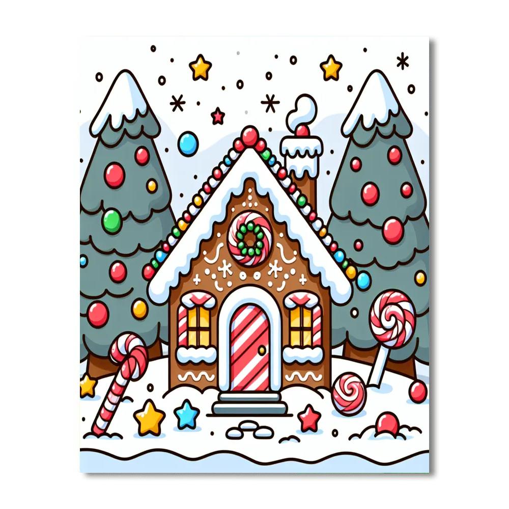 Gingerbread Holiday Painting By Numbers Kit