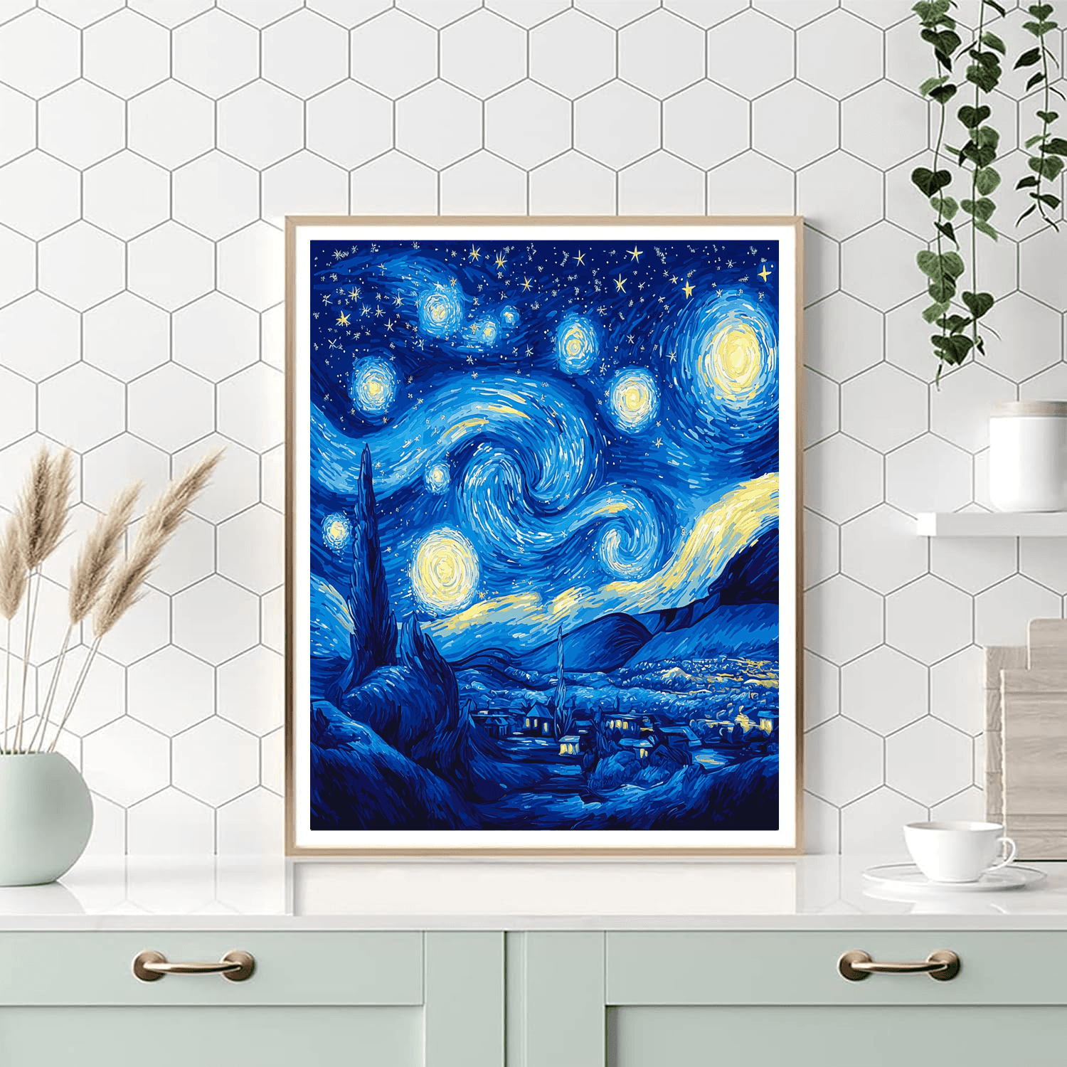 Van Gogh Inspired Celestial Lightshow  Painting By Numbers Kit
