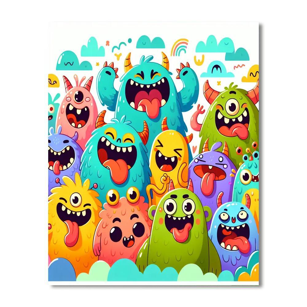 Giggly Monsters Number Painting