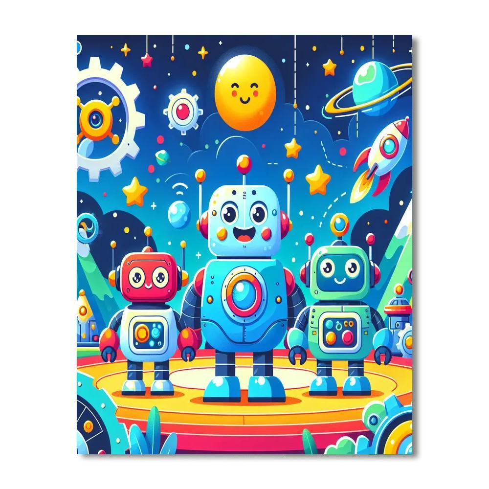 Robot Exploration Zone Painting By Numbers Kit