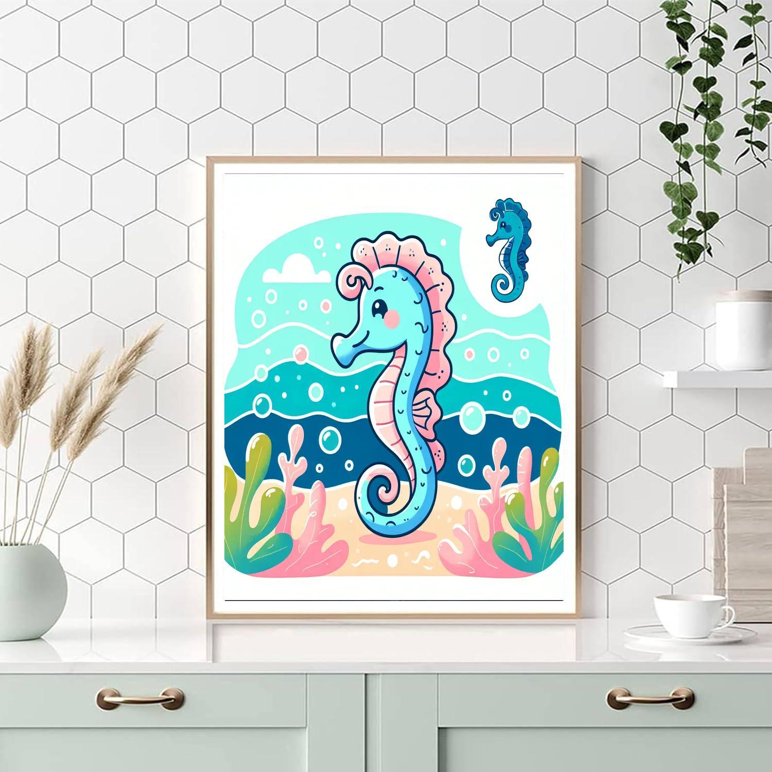 Silly Seahorse Splash Numbered Painting Kits