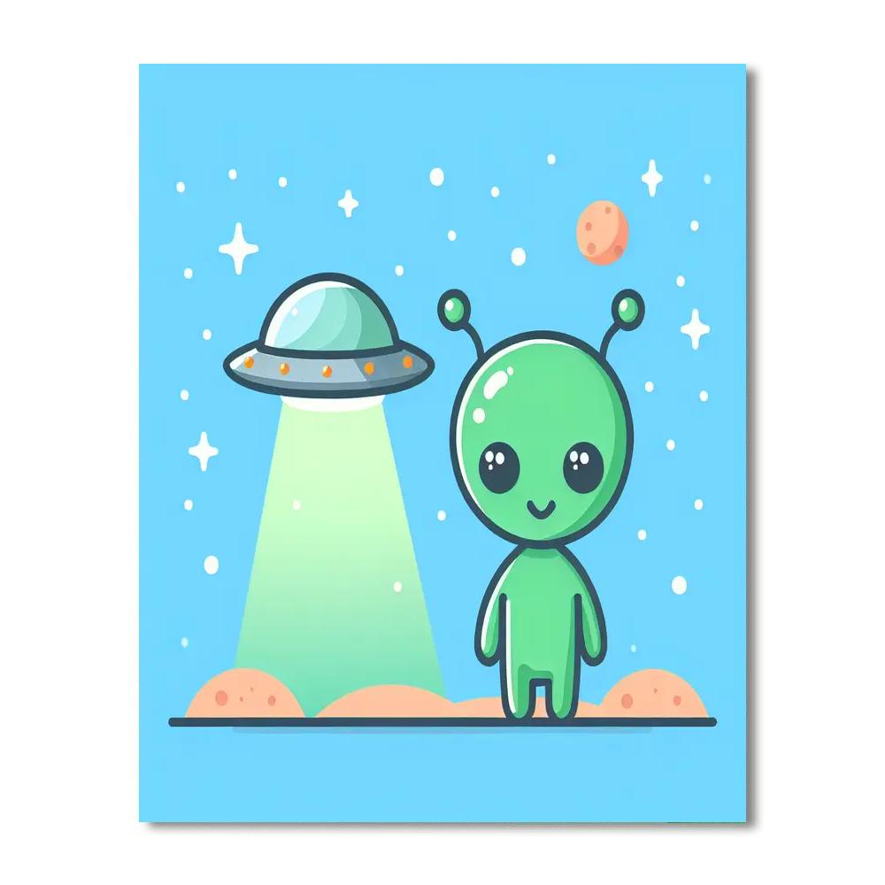 Space Alien Invasion DIY Paint By Numbers