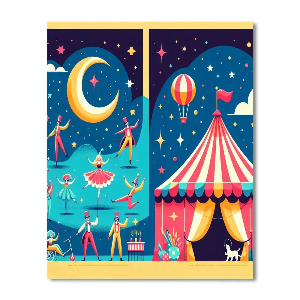 Magical Circus Night Number Painting