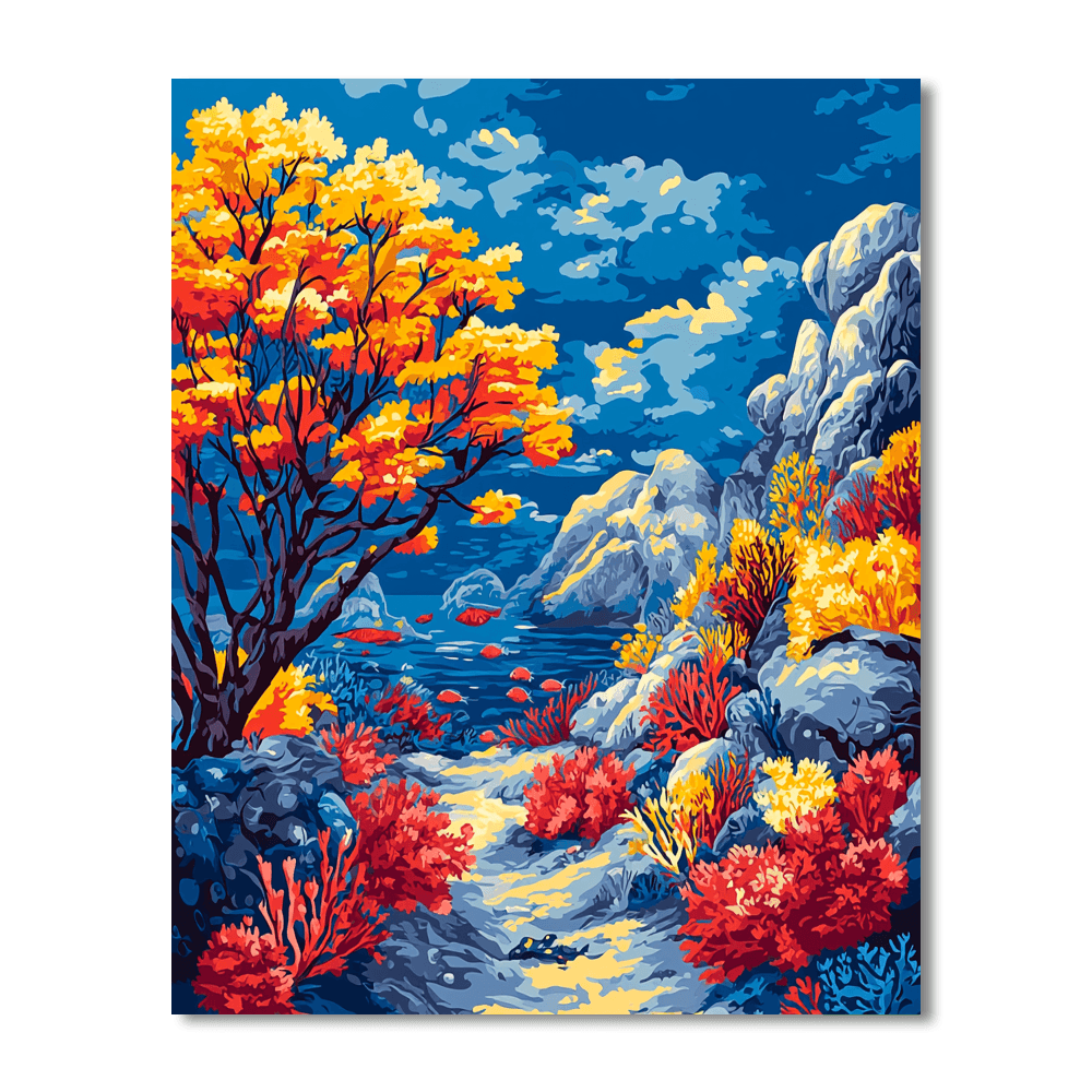 John James Audubon Inspired Fantastical Underwater World  Paint By Numbers Kits