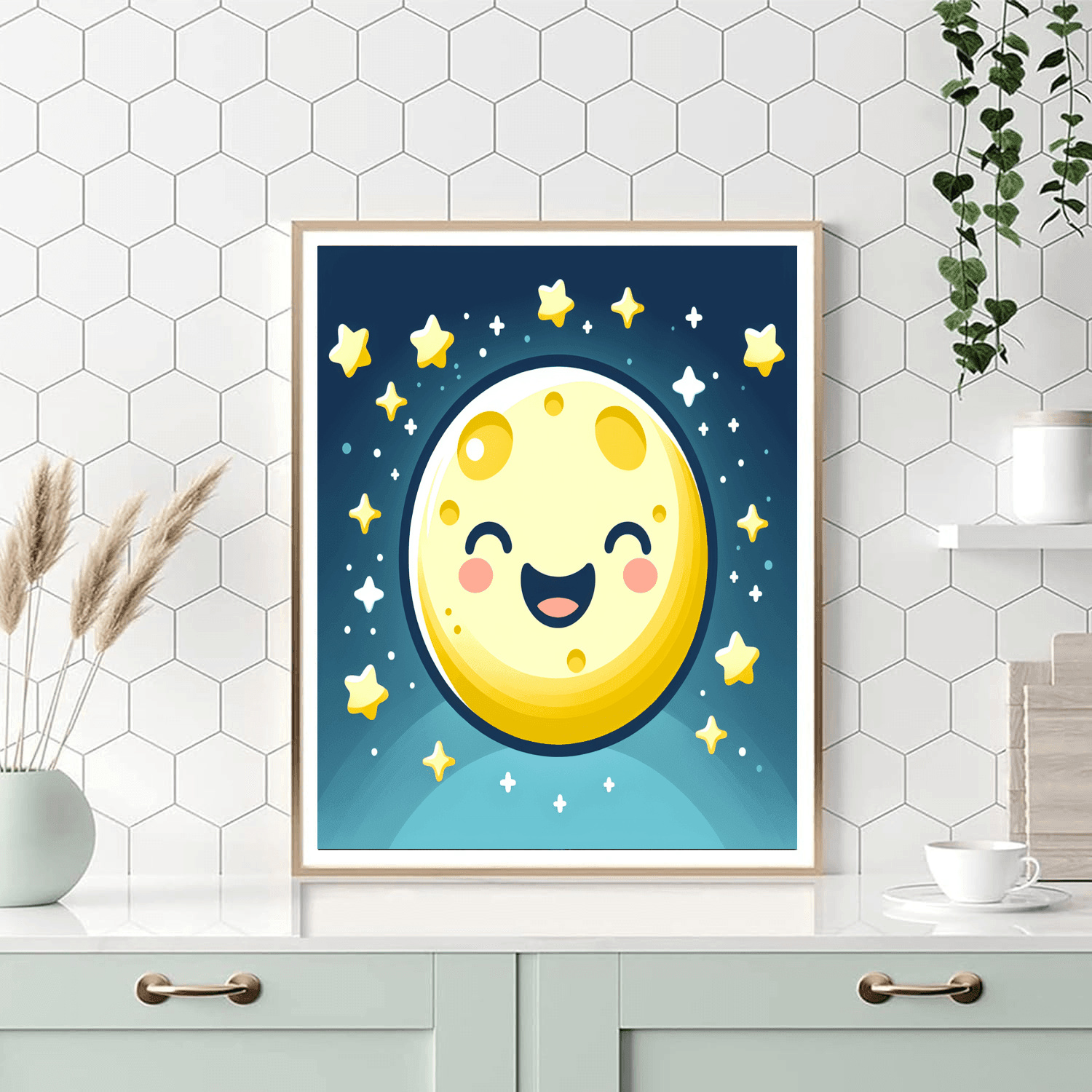 Joyful Moon And Stars Paint By Numbers