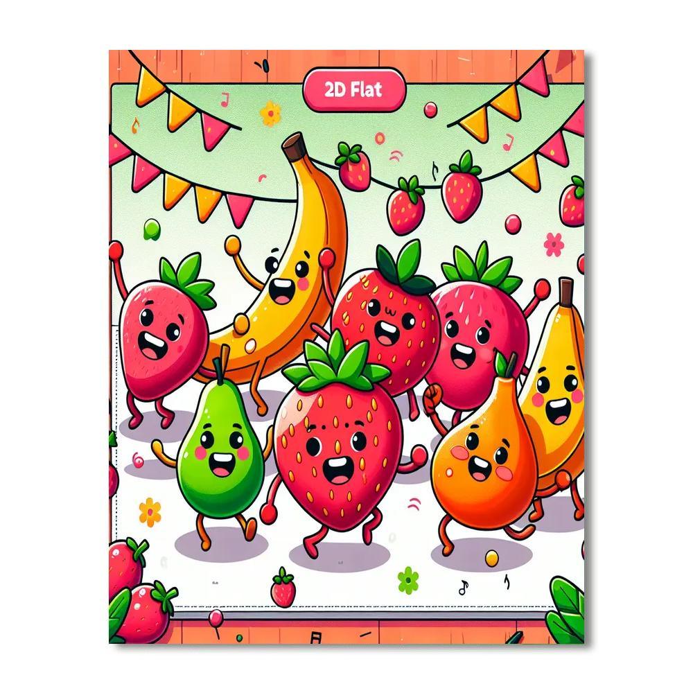 Bubbly Fruit Fiesta DIY Paint By Numbers