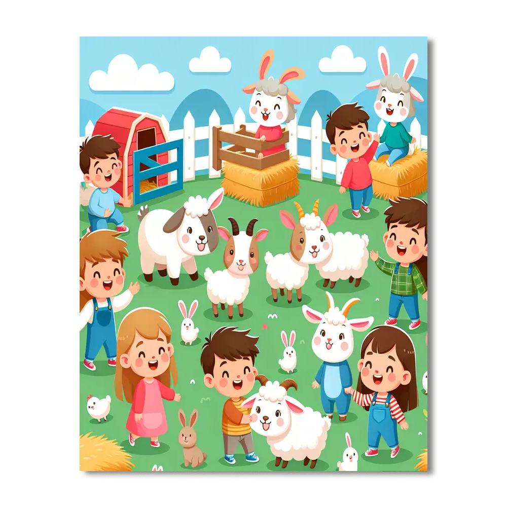 Joyful Petting Zoo Numbered Painting Kits