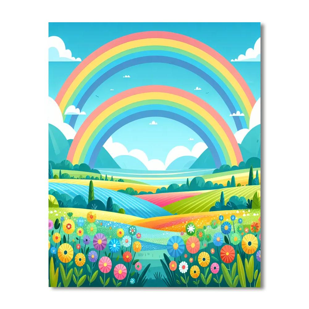 Rainbow Fantasy Land Number Painting