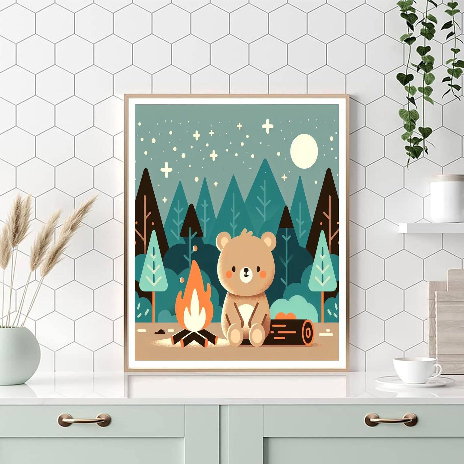 Bear's Cozy Campfire Storytime Paint By Numbers