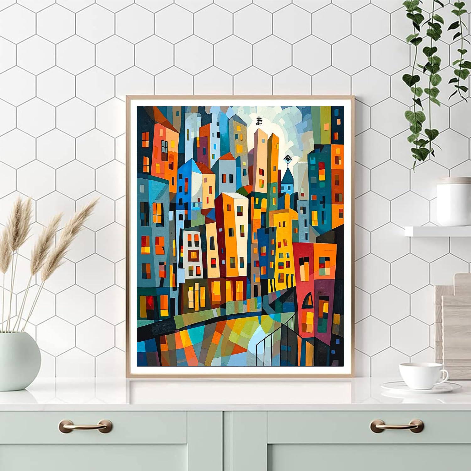 Pablo Picasso Inspired Cubist Urban Jungle  Paint By Numbers Kits