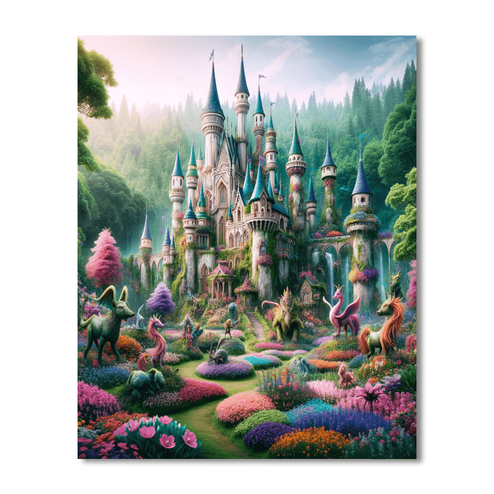 Fantasy Fairy Castle Paint By Color