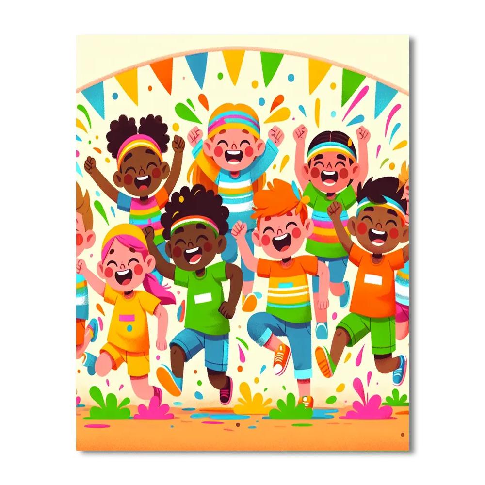 Rainbow Color Run Paint By Number