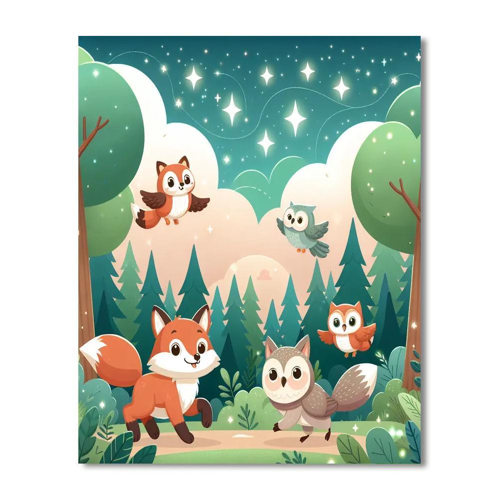 Magical Woodland Frolic Painting Number Kit