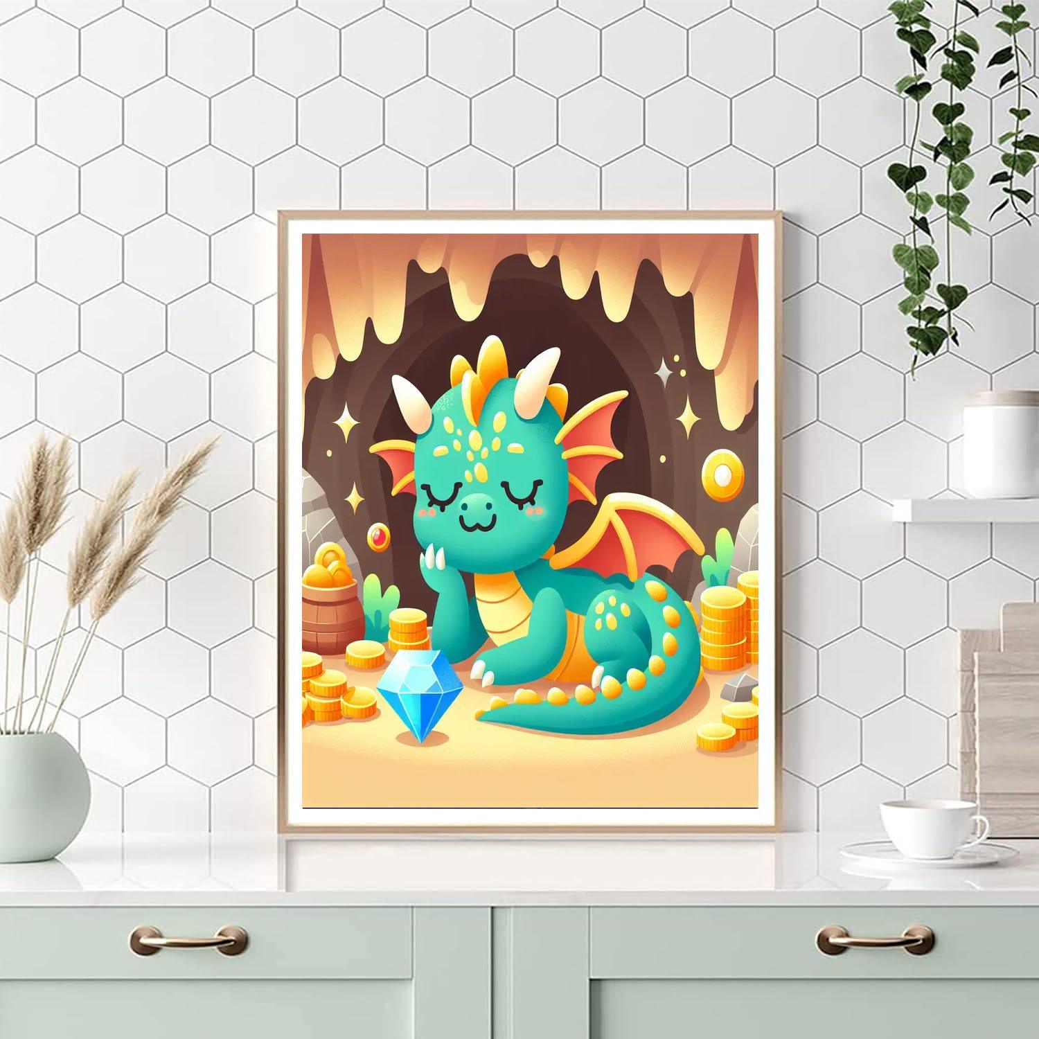 Charming Dragon's Lair Paint By Numbers