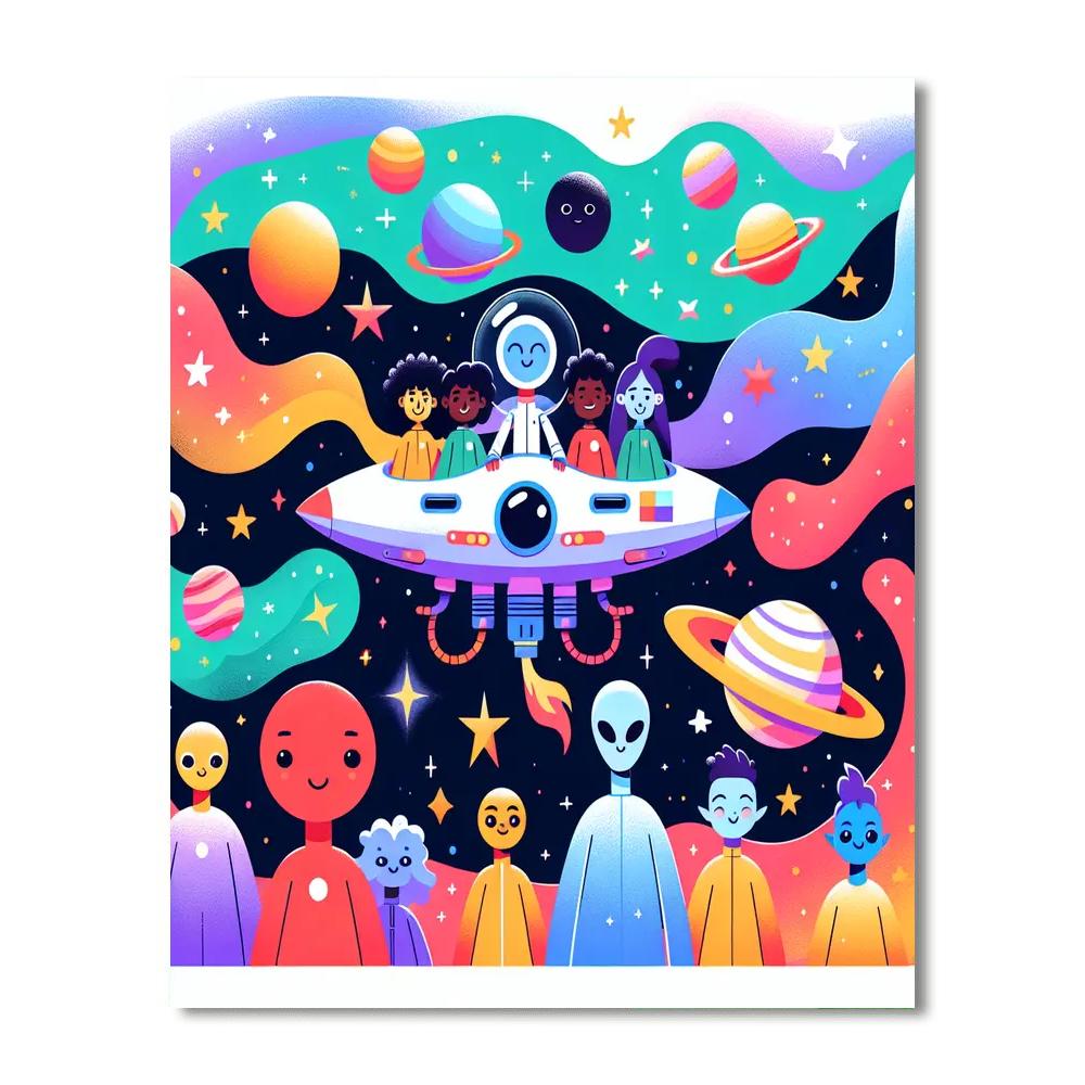 Fantastical Space Adventure Paint By Numbers