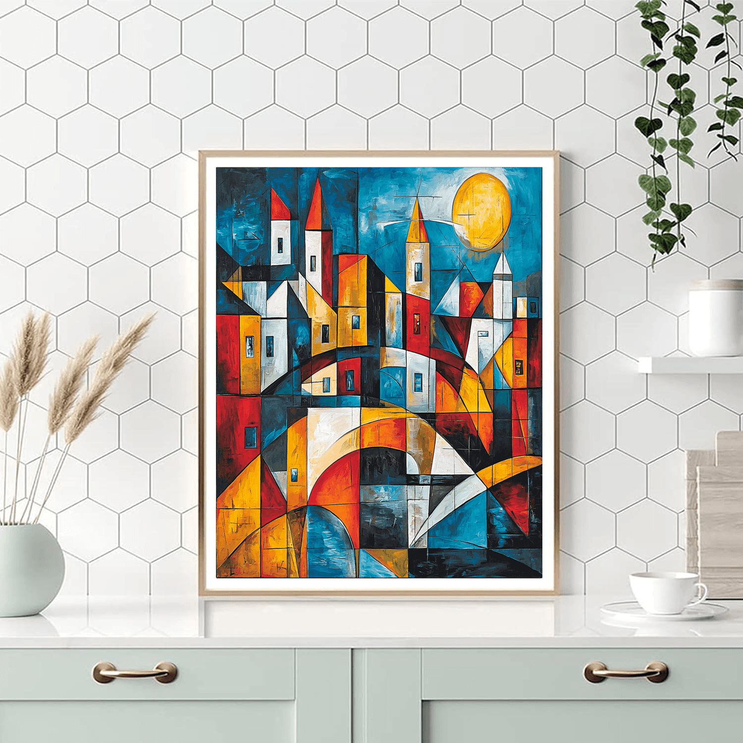 Pablo Picasso Inspired Cubist City Lights  Paint By Color