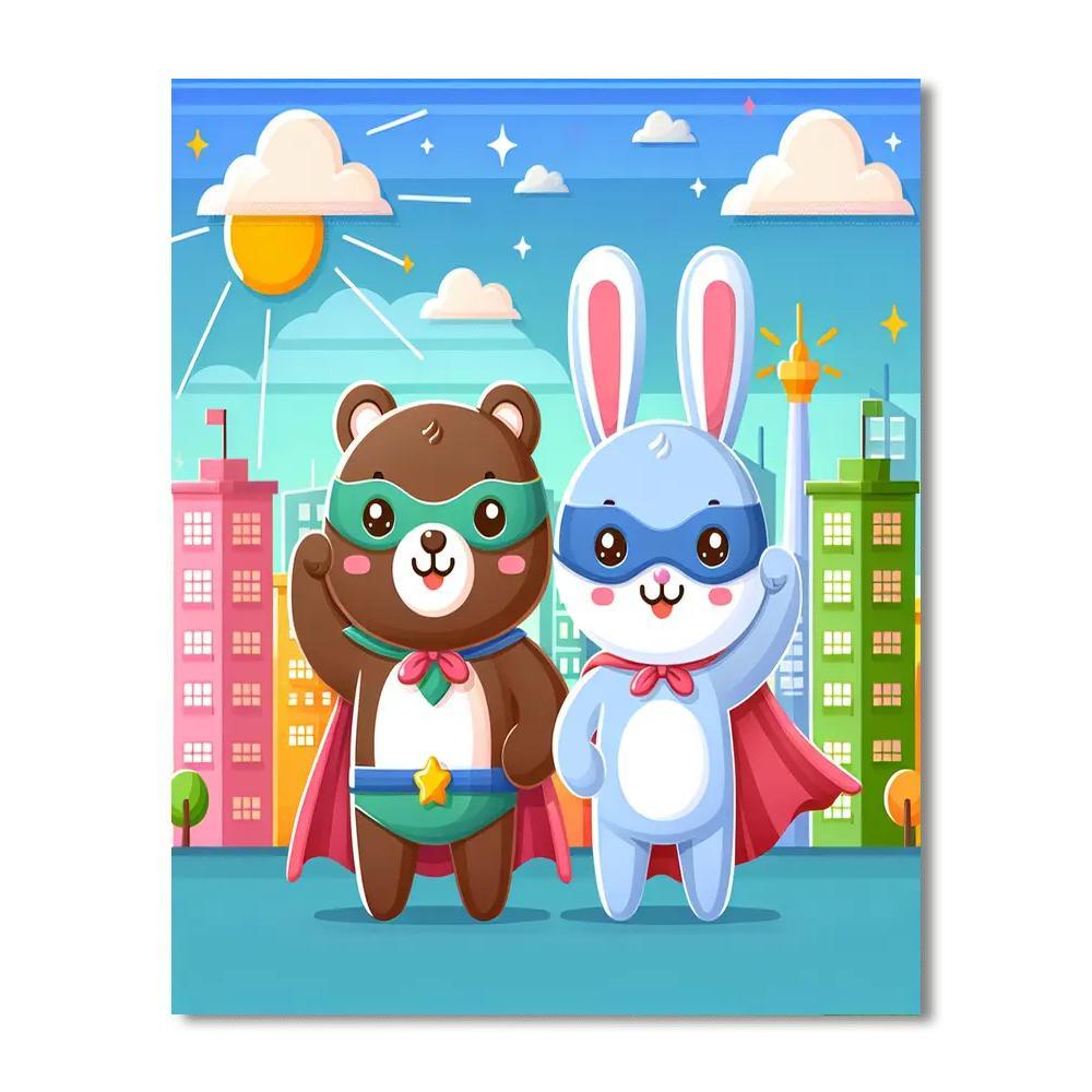 Adventurous Animal Heroes Number Painting