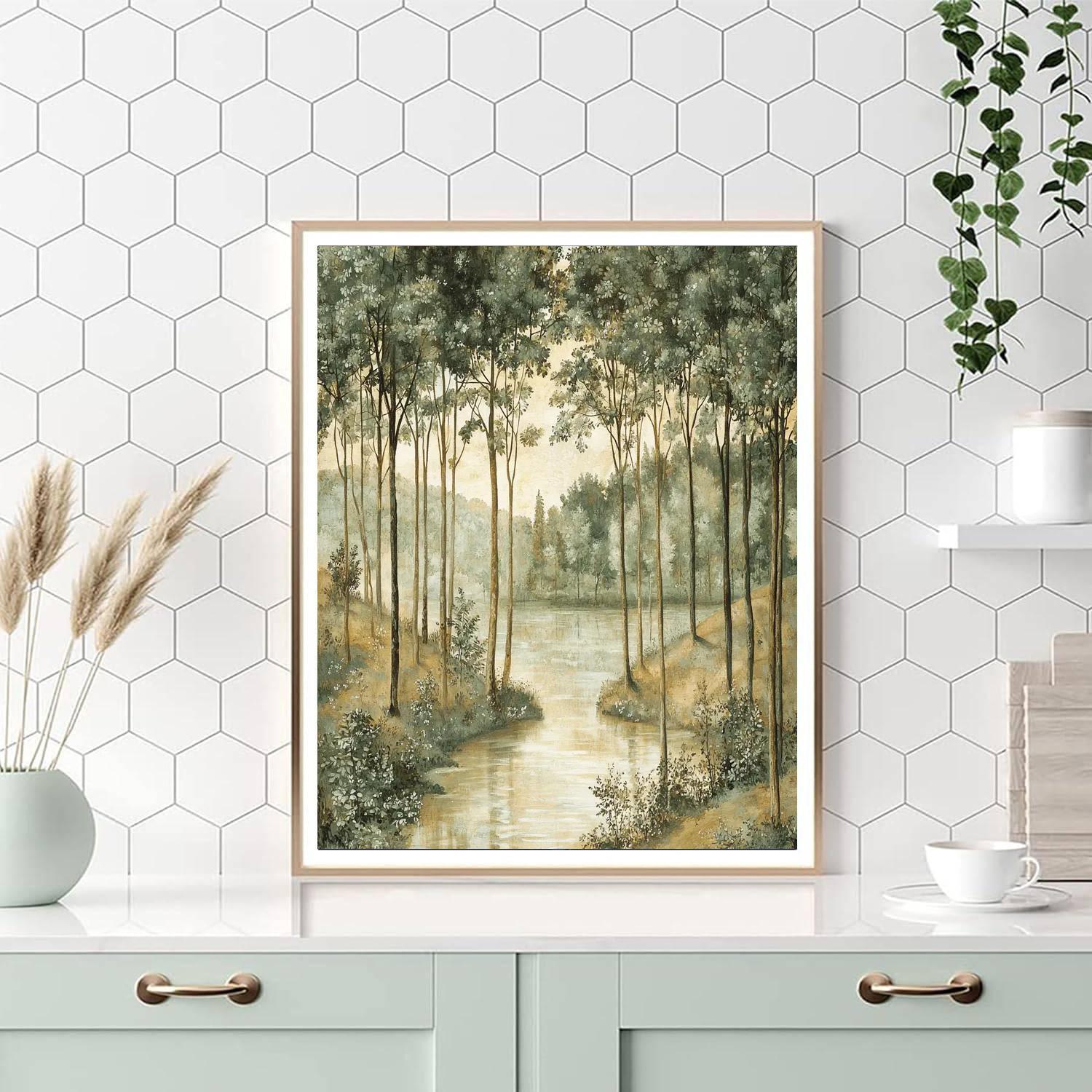 Leonardo Da Vinci Inspired Harmony Of The Tranquil Forest  Painting Number Kit