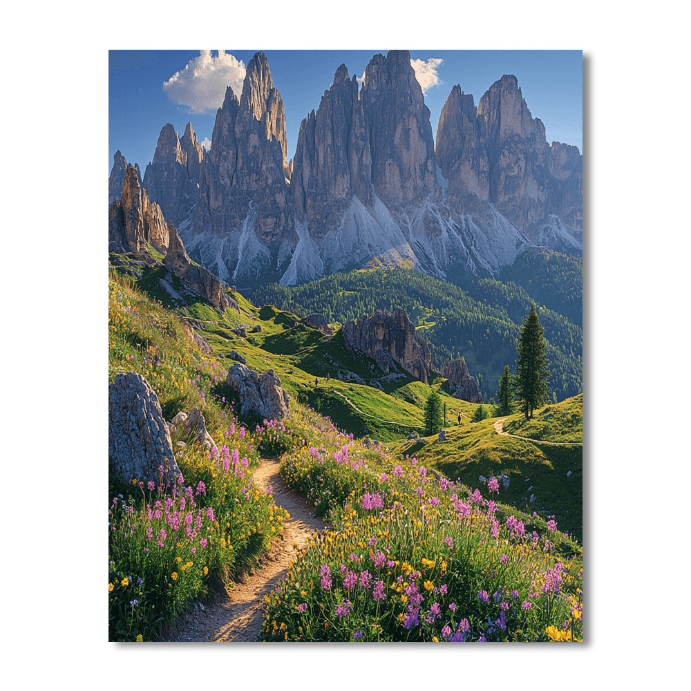Hiking In The Dolomites Painting By Numbers Kit