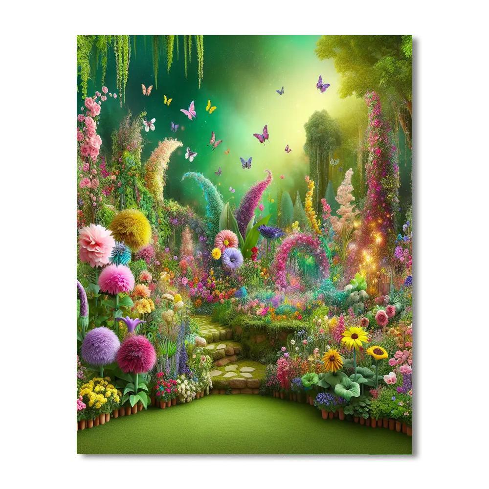 Whimsical Garden Paradise Number Painting