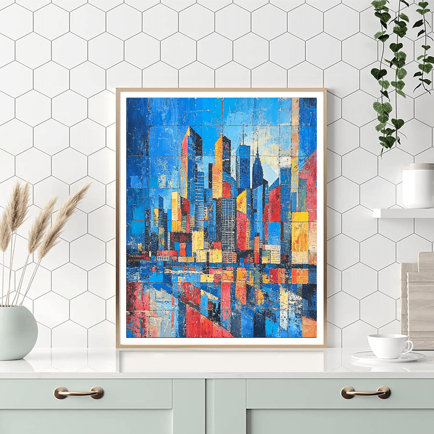 Pablo Picasso Inspired Cubist Skyline  Paint By Numbers