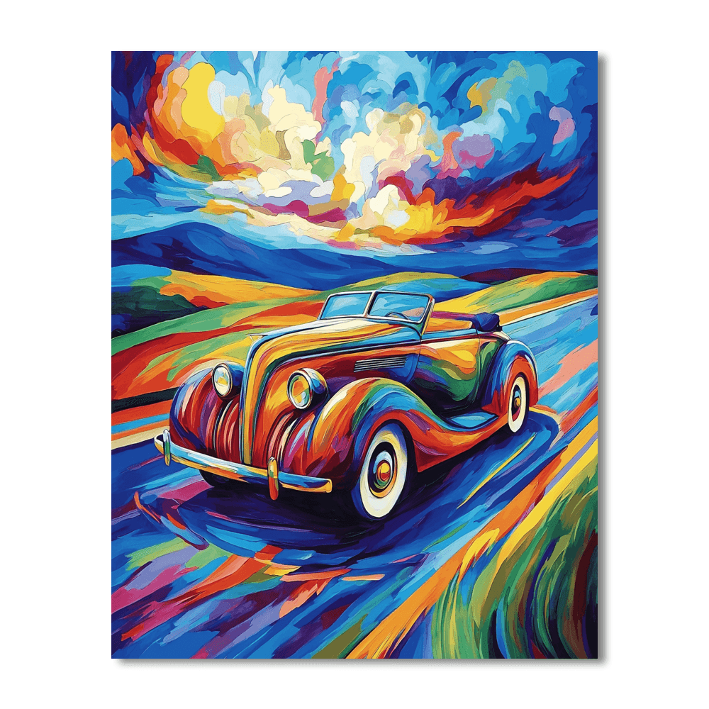Tamara De Lempicka Inspired Vintage Car Cruise  Paint By Numbers Art