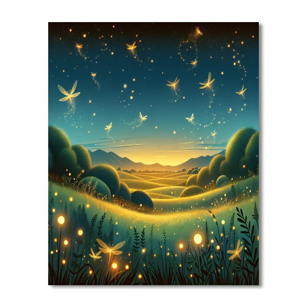 Artful Dance Of The Fireflies Paint By Color