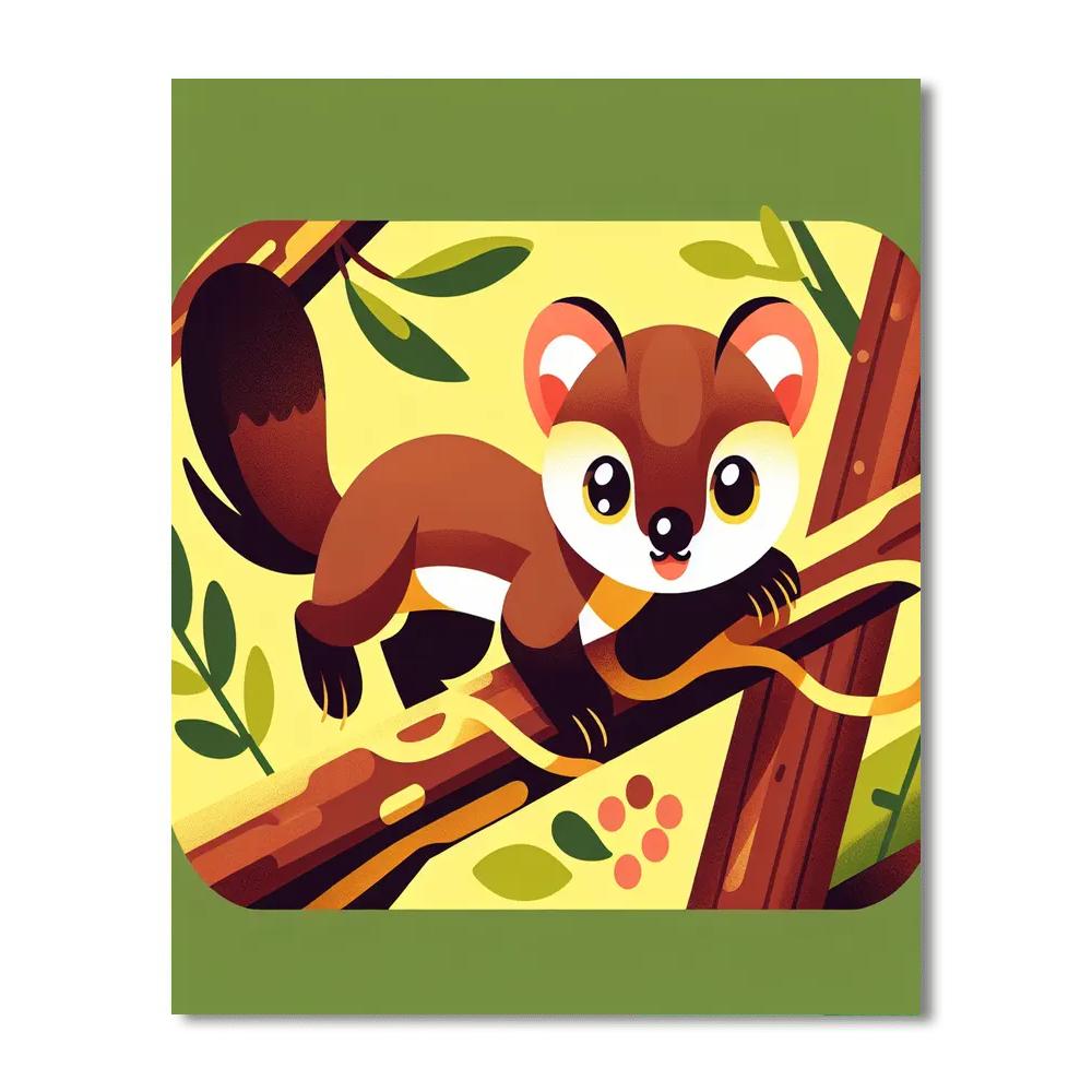 Playful Pine Marten Paint By Numbers Art