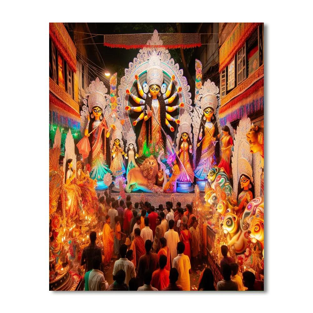 Kolkata Durga Puja Number Painting