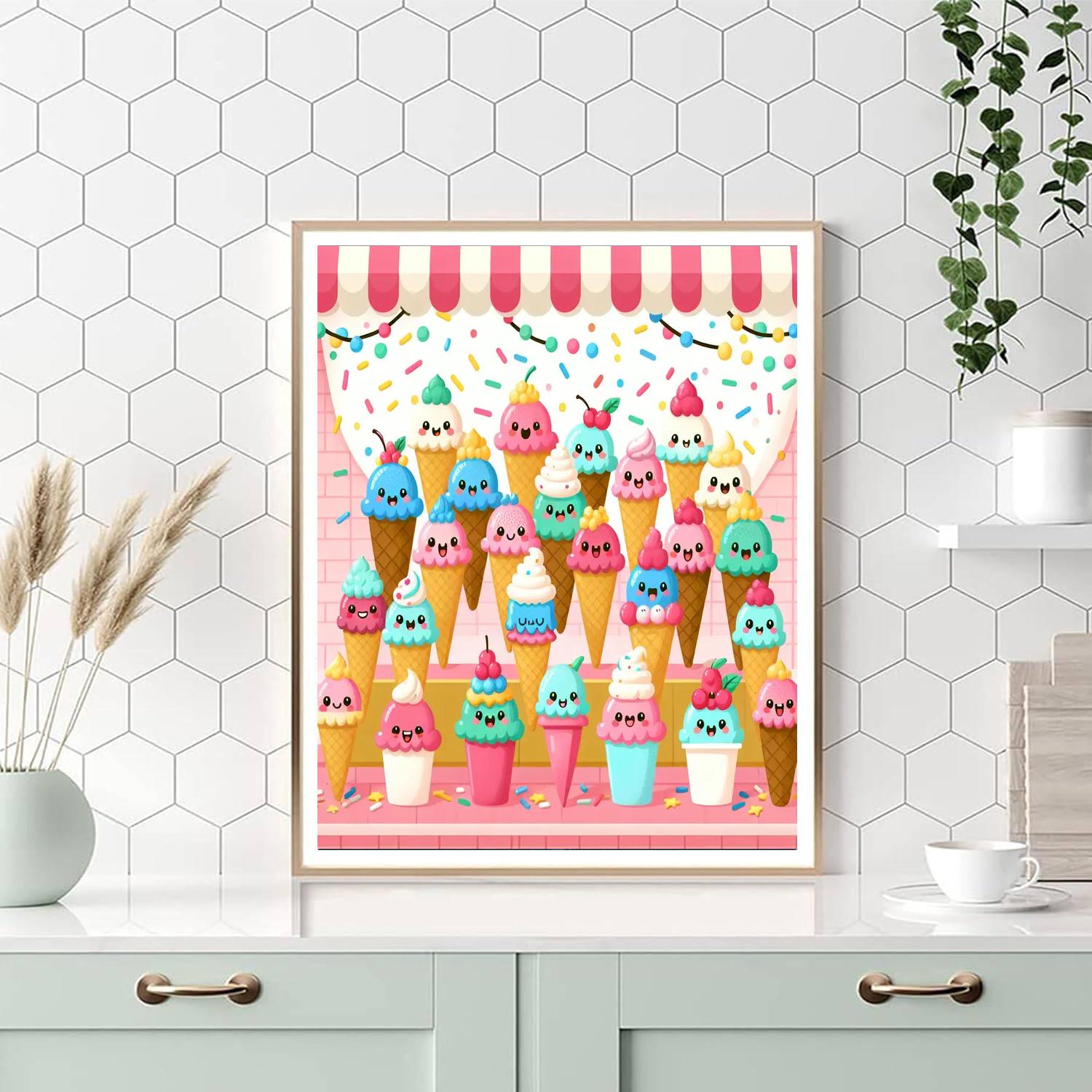 Bubbly Ice Cream Adventure Painting By Numbers Kit